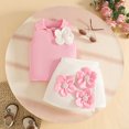thumbnail image 2 of Fozruso Summer Toddler Girls Sleeveless Ribbed Vest T Shirt Tops Floral Skirt Outfits Skirt Sets for School Casual,Pink,12-18 Months, 2 of 5
