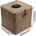thumbnail image 3 of LQCrafK Seagrass Square Tissue Box Cover – Woven Decorative Tissue Holder for Bathroom, Home, or Office (5.51" Cube), 3 of 7