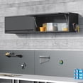 thumbnail image 2 of GMNIU Metal Wall Cabinet, Garage Wall Cabinet with Up-Flip Door, 31.5" W Wall Mounted Metal Storage Cabinet for Kitchen,Garage,Basement,Ware House Assembly Required (Black), 2 of 9