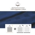 thumbnail image 2 of 100% Egyptian Cotton Pillow Protectors Set of 2, 600 Thread Count Queen Size Bed Pillowcases with Zipper, Sateen Weave Pillow Cover Quiet Breathable Easy Care (2PCS, Queen, Navy Blue Stripe), 2 of 7