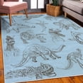 thumbnail image 3 of Jurassic Decorative Rug, Arrangement of Various Dinosaurs Illustrations Skeleton Biology Historic, Quality Carpet for Bedroom Dorm and Living Room, 6 Sizes, Pale Azure, by Ambesonne, 3 of 4