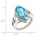 thumbnail image 2 of Sterling Silver Rhodium Blue Topaz & Diamond Ring, 2 of 2