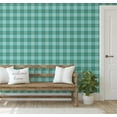 thumbnail image 5 of S4Sassy Classic Plaid Wallpaper Blue Walls Covering, 25" x 120" Self-Adhesive Vinyl Wall Paper, Decorative Wallwrap, Easy DIY Wall Covering For Bedroom, Living Room, Living Space, 5 of 8