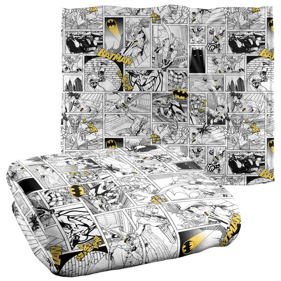 Batman Comic All Over Officially Licensed Silky Touch Super Soft Throw Blanket 50' x 60'