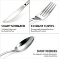 thumbnail image 6 of 20 Pieces Silverware Set Service for 4, Food-Grade Stainless Steel Flatware Set, Cutlery Set Including Dinner Knife Fork Spoon, Mirror Polished Utensil Set for Party Wedding Family Picnic(silver), 6 of 7