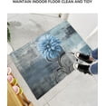 thumbnail image 6 of Watercolor Blossoms Dahlia Flower Plush Shag Bath Rugs Abstract Oil Painting Soft Fluffy Floor Doormat Carpet,Non-Slip Door Mats for Living Room Bedroom Kitchen Entryway Blue Grey, 6 of 6