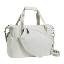 yotijay Pickleball Racket Bag Handbag Zipper Closure Lightweight for Women Men Practical White