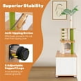 thumbnail image 5 of Pefilos 69" Cat Tree with Litter Box Enclosure, Modern Cat Tower for Indoor Cats with Condo, All-in-one Cat Washroom Furniture, White, 5 of 8