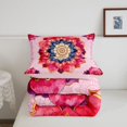 thumbnail image 5 of Erosebridal Geometric Art Twin Comforter Sets,Elegant Paisley Feather Bedding Set,2pcs,1 Comforter and 1 Pillowcase,Pink Reversible, 5 of 7