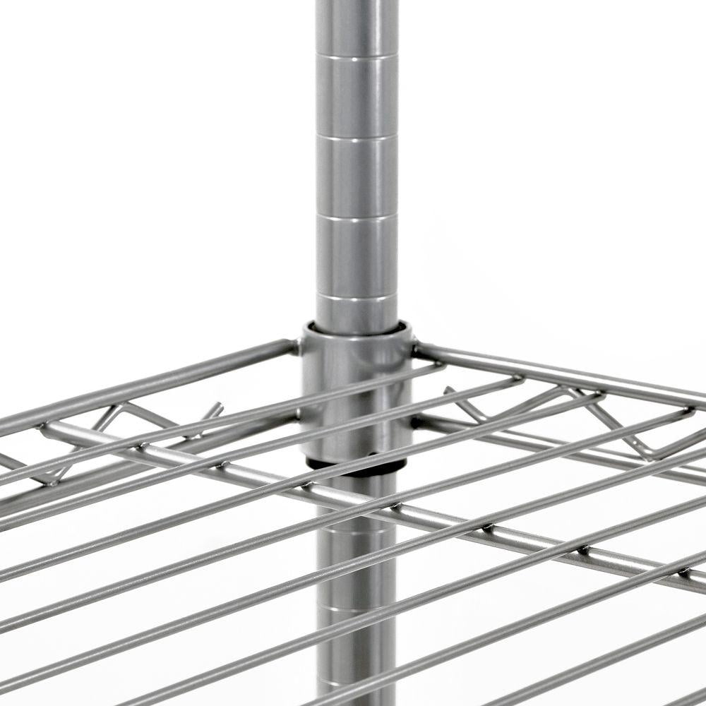 Muscle Rack 4 Shelf Heavy Duty Wire Shelving Unit, Chrome