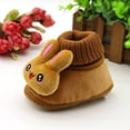 thumbnail image 5 of Baby Girl Boy Warm Crib Shoes Newborn Soft Sole Cartoon Booties First Walkers, Khaki, 5 of 6