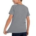 thumbnail image 6 of Eltusu Boys Athletic Shirts, Quick Dry Crewneck Short Sleeve Solid Color Mesh T-Shirts Gray Size 5-6T, 6 of 8