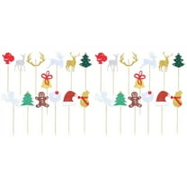 EXHUMKY Assorted Color Christmas Cake Toppers by Exhumky for Holiday Decor