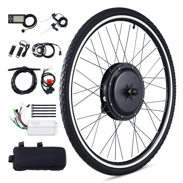 Kit de Conversion de Vélo Électrique 28 "Roue avant 1000W Moteur de Moyeu LCD eBike Ensemble de Bricolage (Sans Batterie Ni Chargeur)