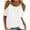 White, variant on gakvbuo Cold Shoulder Tops For Women Summer Blouses Tunics Tops Fashion Woman Causal Round-Neck Solid Blouse Short Sleeve T-Shirt Summer Tops
