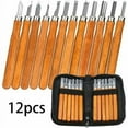 thumbnail image 1 of Kit de herramientas para tallar madera, 12 piezas Kit de talla de madera con piedra de afilar y bolsa de almacenamiento, cuchillo pelador para tallar madera, herramienta de talla DIY para, 1 of 5