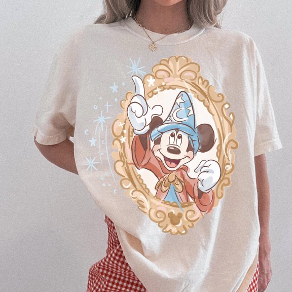 Comfort Colors Retro Disney Fantasia Mickey T-Shirt, Disney Magic Sorcerer Mickey Wizard Mickey Tee