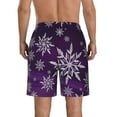 thumbnail image 3 of Kdxio Snowflake Gradient Purple Pattern Mens Casual Shorts - Drawstring Summer Beach Sports Shorts for Men, 3 of 9