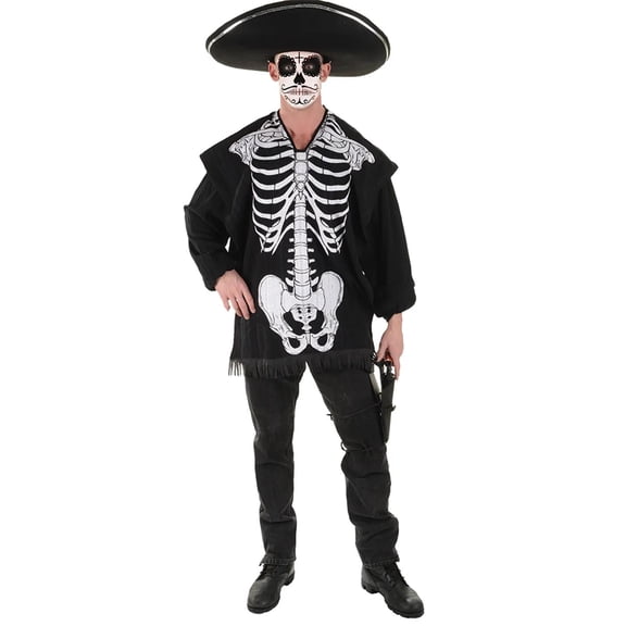 Skeleton Serape Men's Adult Halloween Costume, One Size, (42-46)