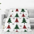 thumbnail image 1 of Fotbe Buffalo Plaid Christmas Trees Manta de Franela Acolchonada con Estampado, Súper Suave y Esponjosa, Extra Grande para Sofá, Cama, Uso Todo el Año-80"x60", 1 of 7