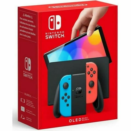 Nintendo Switch - OLED Model with Neon Red & Neon Blue Joy-Con - (UAE Version)