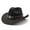 Black, variant on AJGRHE Classic Western Cowboy Hat Cowgirl Hat Unisex Men's & Women's Wide Brim Felt Fedora Hat Flat Top with Buckle Belt Hot Pink One Size