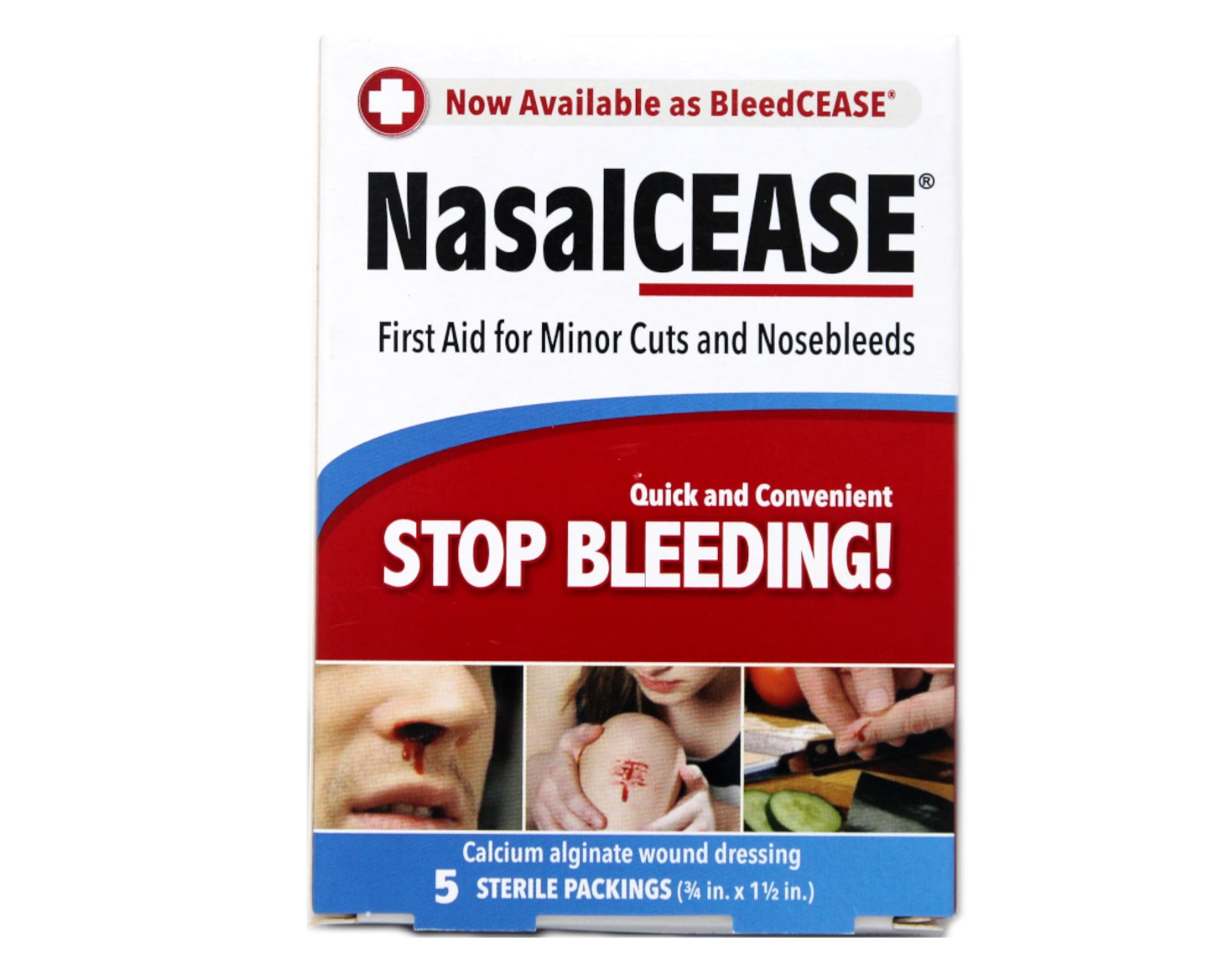 NasalCease First Aid for Cuts & Nosebleeds, 5 Count - 4 Pack