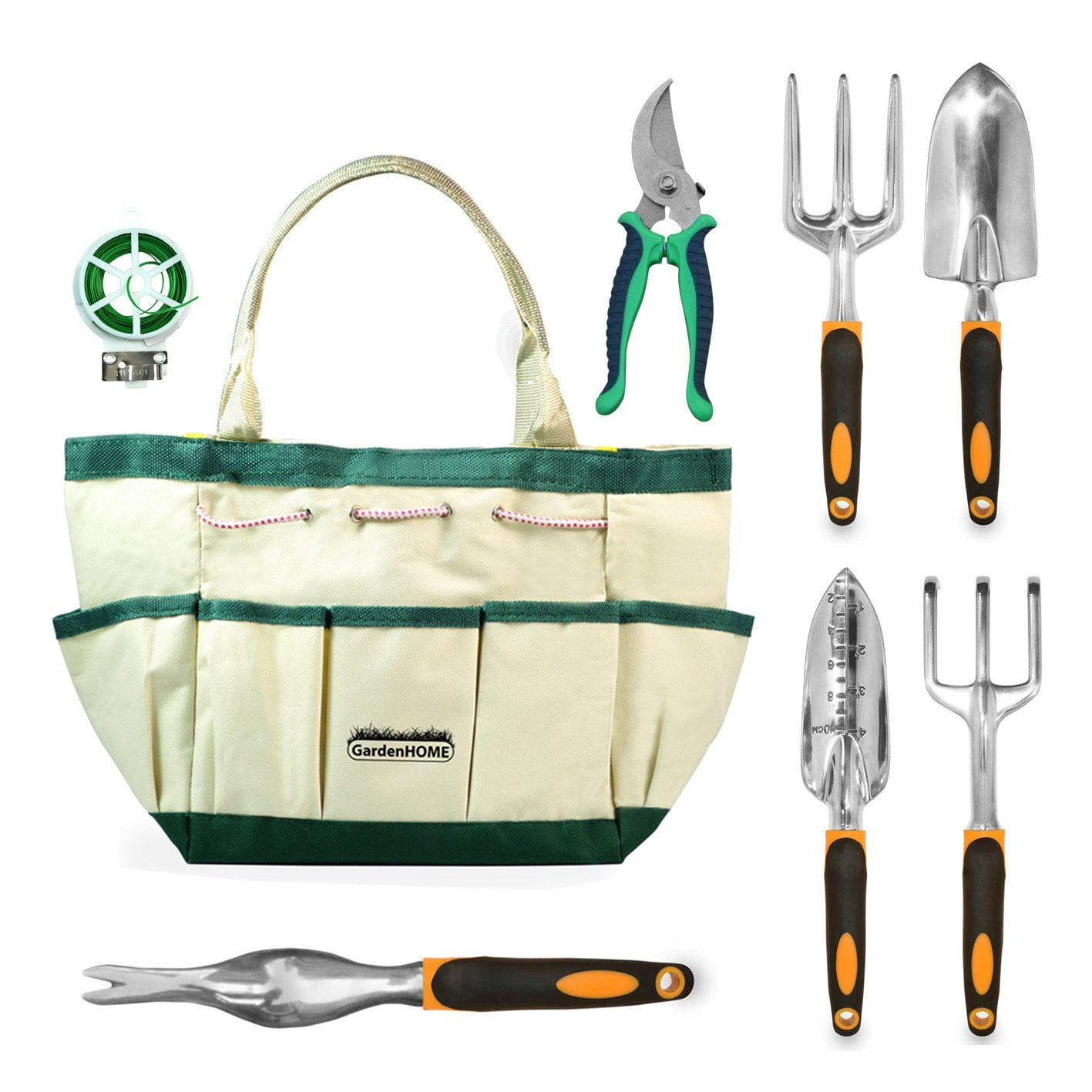 GardenHOME 8 Piece Garden Tool Set 5 Heavy Duty CastAluminium Tools