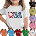 thumbnail image 2 of MKOSPLRT Comfortable Kids Patriotic Shirt, 4th of July American Flag Print Crew Neck Short Sleeve T-Shirt Mint Green 9-10 Years, 2 of 7