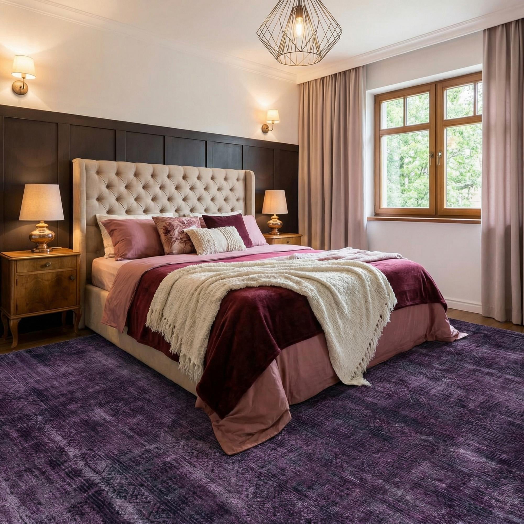 9x12 Modern Abstract Rugs Washable Non-Slip Ombre for Living Room Bedroom Study Room-Purple