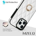 thumbnail image 6 of for iPhone 14 Pro Max Case Stand, Kickstand Mental Ring Elegant Luxury Leather for iPhone 14 Pro Max Case, Full Body Protection iPhone 14 Pro Max Case for Girls Women -White, 6 of 14