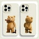 thumbnail image 4 of New Cartoon Teddy Bear Couple Phone Case For iPhone 15 Pro Max 11 12 Mini 13 14 Pro Max X XS XR 78 14 15Plus Soft Silicone Cover, 4 of 5