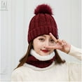 thumbnail image 4 of Gustave Women's Soft Knitted Hat, Scarf & Glove Set, Wine Red, 2-Piece, 4 of 7