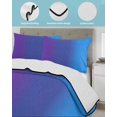 thumbnail image 4 of Quilts Twin-XL Size Bedding Set, Purple Blue Ombre Lightweight Quilted Comforter, Modern Color Gradient Striped Soft Reversible Bedspread Coverlet with Pillow Covers for All Season, 68" x 98", 4 of 7