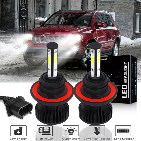4-Side 9008/H13 Headlights for Jeep Compass 2007 2008 2009 2010 2pc