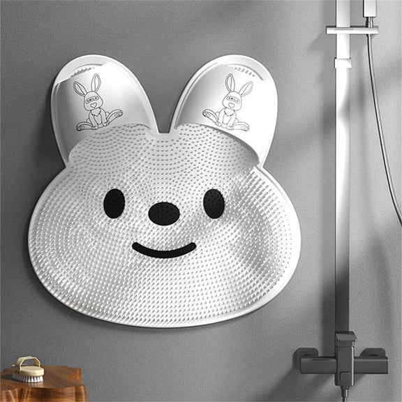 Rkxzt Floor Mats Foot Massage Mat Non-Slip Silicone Bathroom Shower Mat 30x30 Inch with Drainage Design Tools/Office|Silica Gel,White