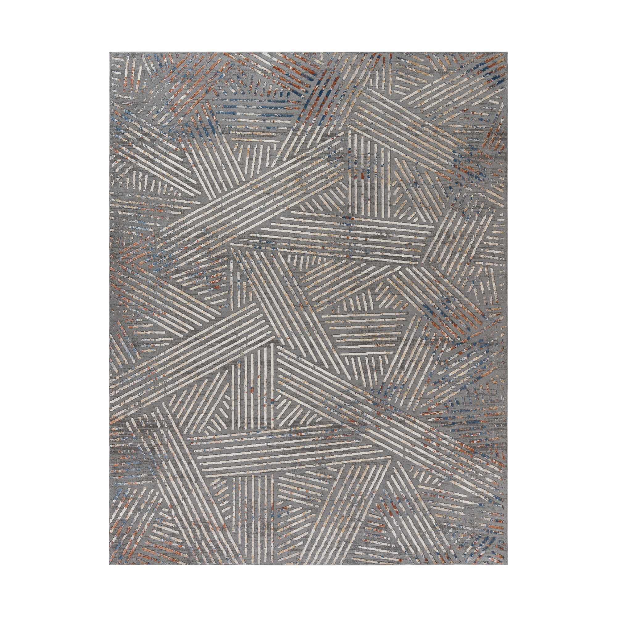 Arlo Takara Modern Abstract Gray Area Rug, 9x13