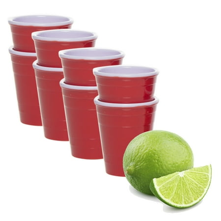 Drinkmate Reusable Mini Cups 2oz Red Solo Cup Style Party Shot Glasses Plastic Jello Shooters 