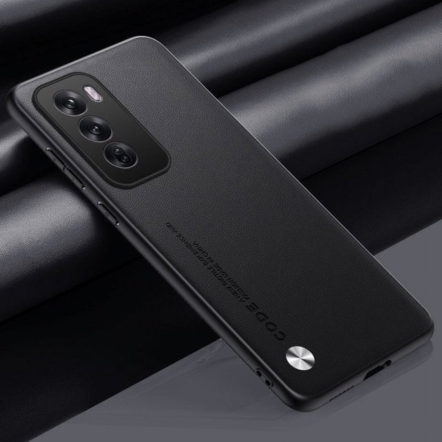 Étui en Cuir PU de Luxe pour OPPO Reno 12 Pro, Étui Arrière en Silicone Mat, Protection Complète, Étui de Téléphone pour OPPO Reno 12 5G Reno12 Pro Noir Reno 12 Pro 5G