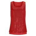 thumbnail image 4 of Erwazi Women's Sequin Tank Top Casual Solid Color Crewneck Sleeveless Shirts, 4 of 9