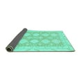 thumbnail image 2 of Ahgly Company Indoor Round Abstract Turquoise Blue Modern Area Rugs, 3' Round, 2 of 4