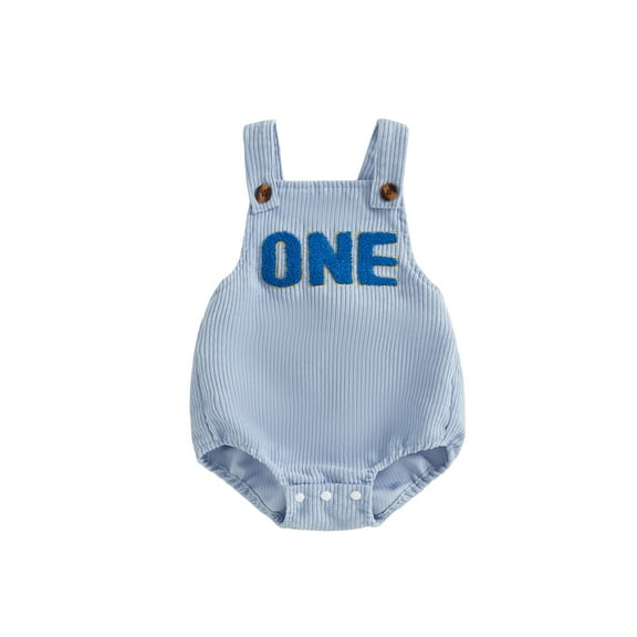 BemeyourBBs Baby Overalls Sleeveless Letter Embroidery Romper One Year Old Outfit