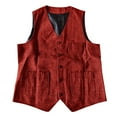 thumbnail image 4 of Donemore Men's Solid Color Sleeveless V-Neck Single-Breasted Multi-Pocket Vest Casual Daily Wear Practical Design Versatile Layering Piece, 4 of 4