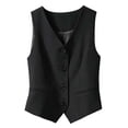 thumbnail image 4 of XAOFW Slim Fit Sleeveless Vest Cardigan Short Crop Top Layering Casual Knitwear Solid Color Summer Autumn Outerwear Jackets For Women Stylish Tops L, 4 of 4