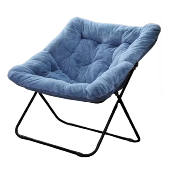 Folding Accent Chair Comfy Saucer Chair Lounge Lazy Chair for Kids Teens Adults,Metal Frame Cozy Chair Moon Chair for Bedroom,Living Room