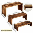thumbnail image 2 of 3Pcs Wood Display Risers Rectangular Pine Display Stands Stackable Wood Cake Display Riser Stands Decorative Display Rack Shelf Organizer for Flowers Desserts Cupcake Dolls, 2 of 10