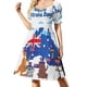 thumbnail image 3 of ¡Feliz Día de Australia! Vestido de manga corta con animales divertidos. Vestido de noche para mujer. Vestido para mujer. Ropa para mujer., 3 of 7
