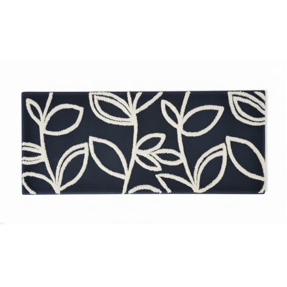 Cloud 9 Leaves Bath Runner | Long Microfiber Non-Skid Mat with Tufted Design - 18" x 45"