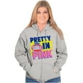 thumbnail image 5 of Pretty In Pink Dubble Bubble Logo Zip Hoodie Sweatshirt Women Brisco Brands S, 5 of 6