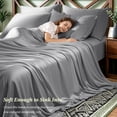 thumbnail image 5 of SONORO KATE 6 Pieces Bamboo Bed Sheets Set, Luxury Rayon Derived - Deep Pockets - Wrinkle Free - Extremely Soft, California King, Gray, 5 of 9